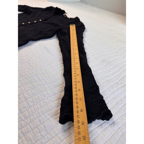 St. John Collection Black Knit Button-Down Long Sleeve Long Cardigan SZ 2 - Picture 9 of 11